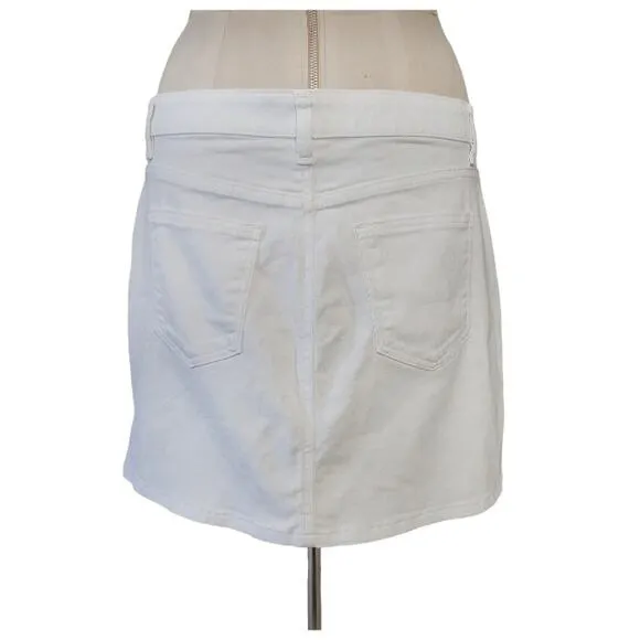 MICHAEL KORS White Jean Stretch Mini Skirt Size 12 Beachy Summer Casual Coastal