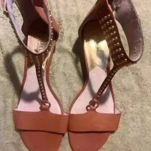 Michael Kors Women's Celena Wedge Leather Brown Sandals Sz 11