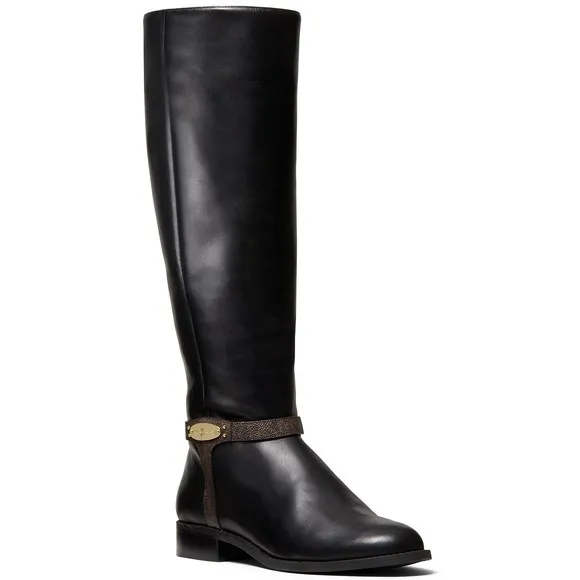 Michael Kors Womens Finley Leather Riding Boots Size 10
