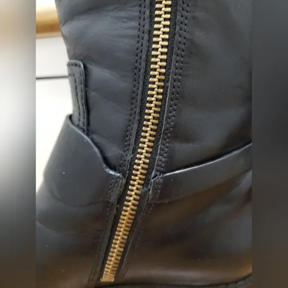 MICHAEL Michael Kors Black and Brown Leather Riding Boots