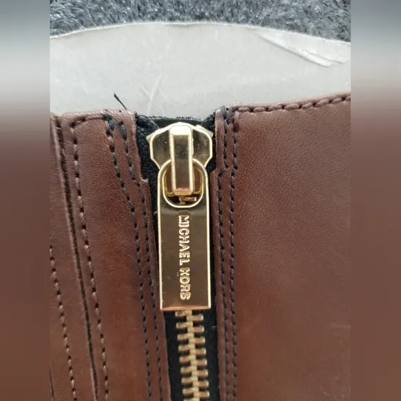 MICHAEL Michael Kors Black and Brown Leather Riding Boots