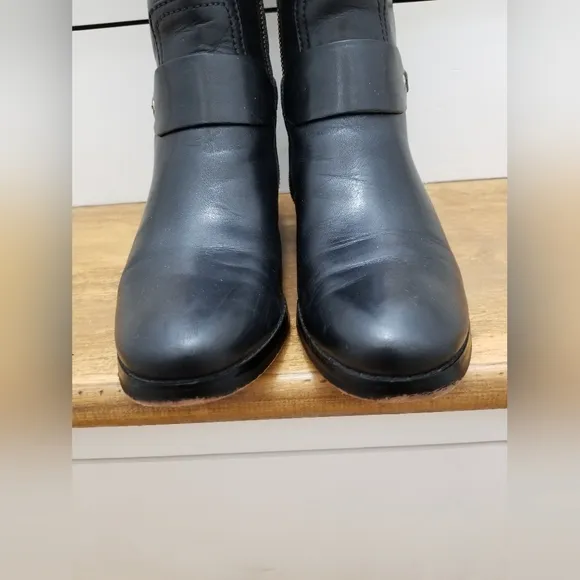 MICHAEL Michael Kors Black and Brown Leather Riding Boots