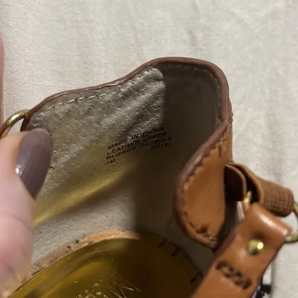 MICHAEL  Michael Kors 'Cyndi' Leather Strappy Cork Wedge Sandals