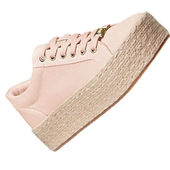 MICHAEL Michael Kors Libby Canvas Espadrille Platform Sneakers in the Size 9.5M