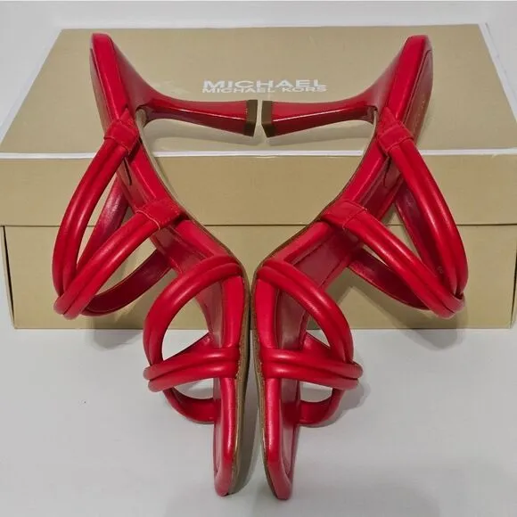 Michael, Michael Kors Corrine, strappy red sandals. NIB, Size 8