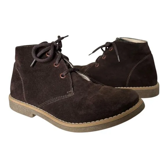 Michael Pasinkoff Italian leather suede desert chukka boots brown size 38 (6)