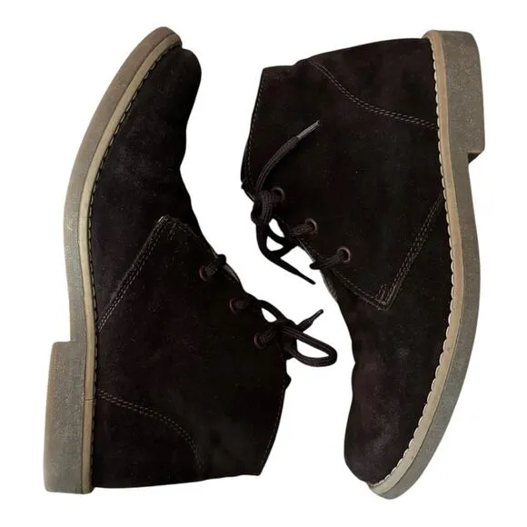 Michael Pasinkoff Italian leather suede desert chukka boots brown size 38 (6)
