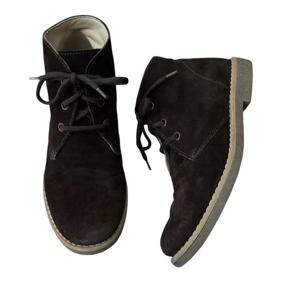 Michael Pasinkoff Italian leather suede desert chukka boots brown size 38 (6)
