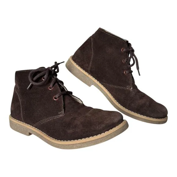 Michael Pasinkoff Italian leather suede desert chukka boots brown size 38 (6)
