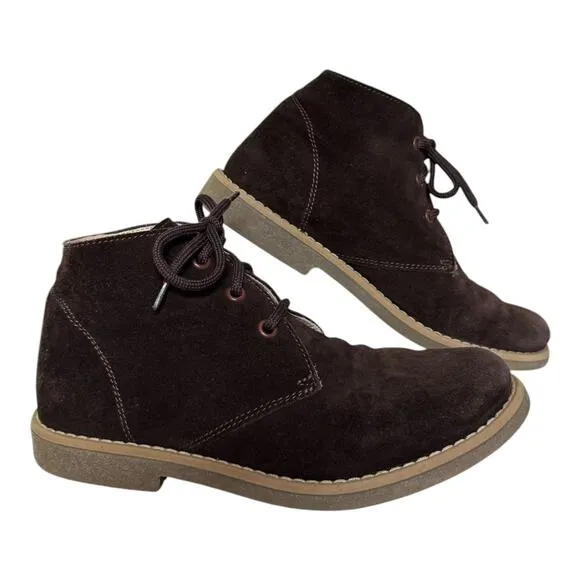 Michael Pasinkoff Italian leather suede desert chukka boots brown size 38 (6)