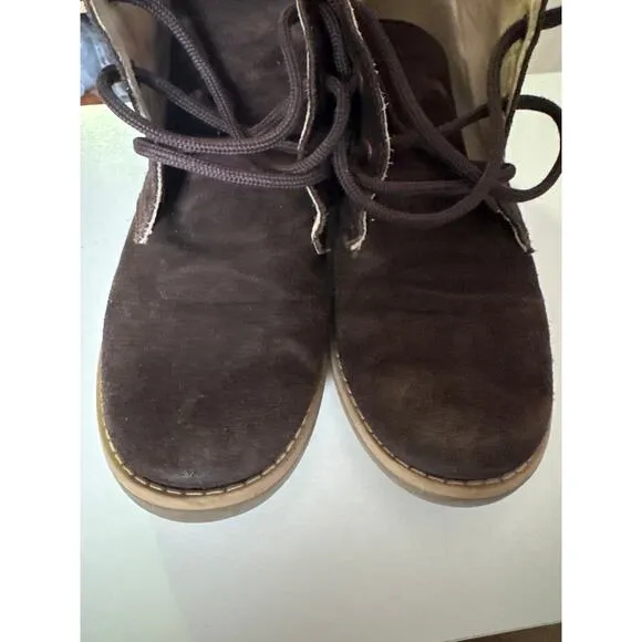 Michael Pasinkoff Italian leather suede desert chukka boots brown size 38 (6)
