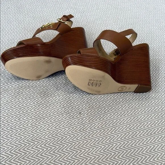 Michael Kors Brown Wedge Sandals Size 7
