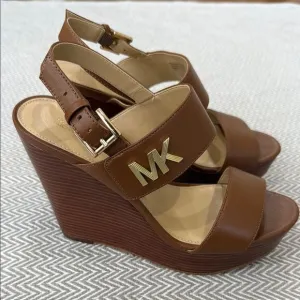 Michael Kors Brown Wedge Sandals Size 7