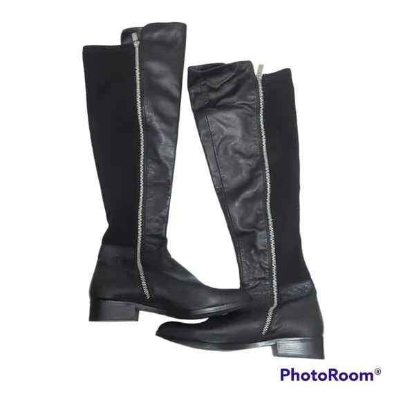 Micheal Kors Joanie Black Over The Knee Riding Boots Women's Size 8