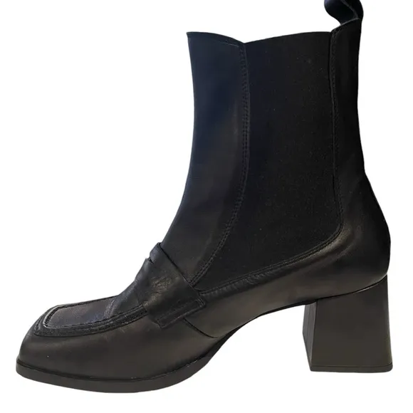 MICHELE LOPRIORE Adele Black Block Heel Chelsea Boot 41