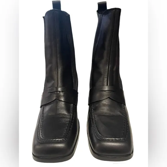 MICHELE LOPRIORE Adele Black Block Heel Chelsea Boot 41