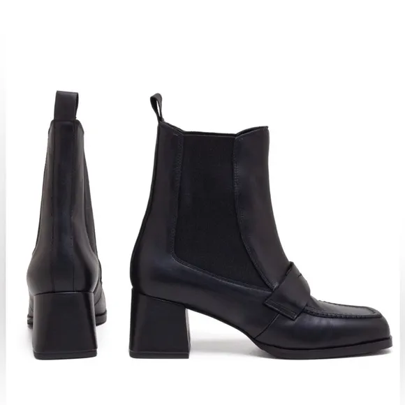 MICHELE LOPRIORE Adele Black Block Heel Chelsea Boot 41