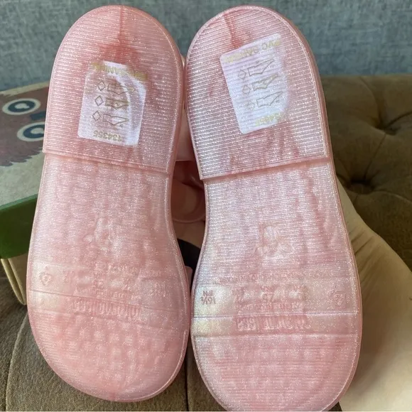 Mini Melissa Mar Strappy Pink Glitter Sandals 10 NIB