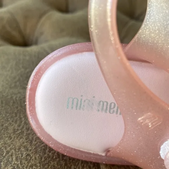 Mini Melissa Mar Strappy Pink Glitter Sandals 10 NIB