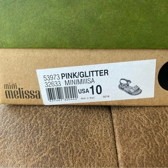 Mini Melissa Mar Strappy Pink Glitter Sandals 10 NIB