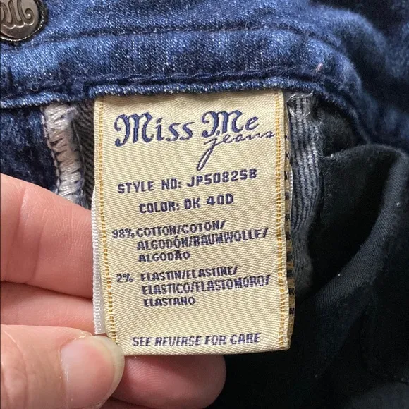 Miss Me Jeans Embellished Angel Wings Pockets Bootcut Denim Jeans Studded Sz 29