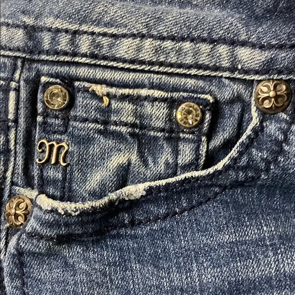 Miss Me Jeans Embellished Angel Wings Pockets Bootcut Denim Jeans Studded Sz 29