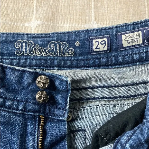 Miss Me Jeans Embellished Angel Wings Pockets Bootcut Denim Jeans Studded Sz 29