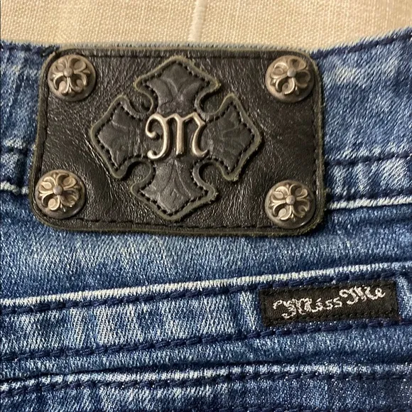 Miss Me Jeans Embellished Angel Wings Pockets Bootcut Denim Jeans Studded Sz 29