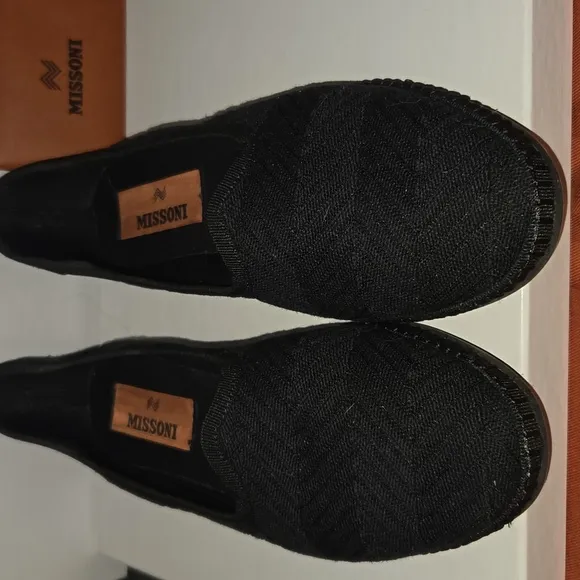 Missoni Black Slip-On Loafers