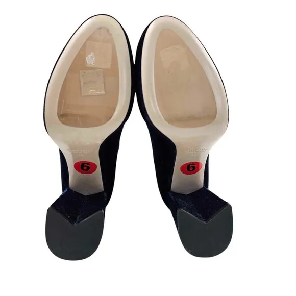 Miu Miu Blue Velvet Platform Boots Size 36