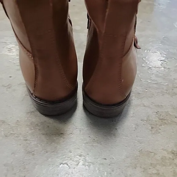 Miz Mooz Leather Ankle  Heel Boot  Pumpkin Size 41