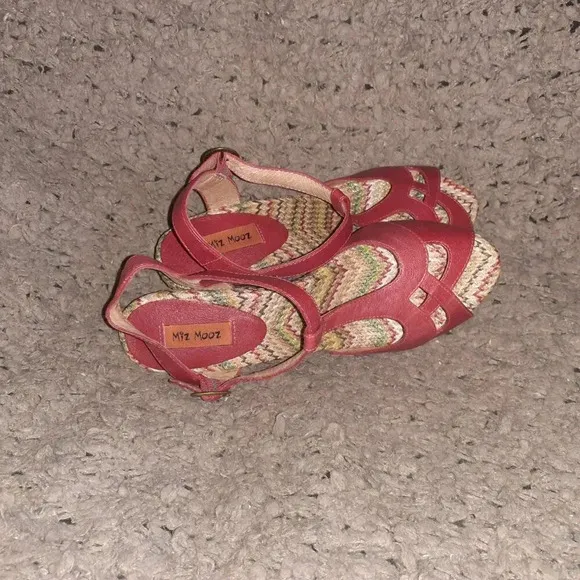 MIZ MOOZ-Waltz-Red Strappy Heeled Sandals-Leather-Sz 5.5-NWOB