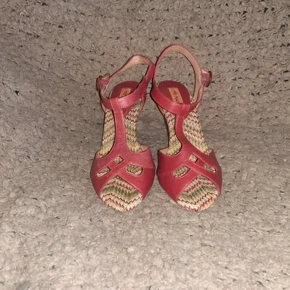 MIZ MOOZ-Waltz-Red Strappy Heeled Sandals-Leather-Sz 5.5-NWOB