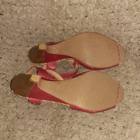 MIZ MOOZ-Waltz-Red Strappy Heeled Sandals-Leather-Sz 5.5-NWOB