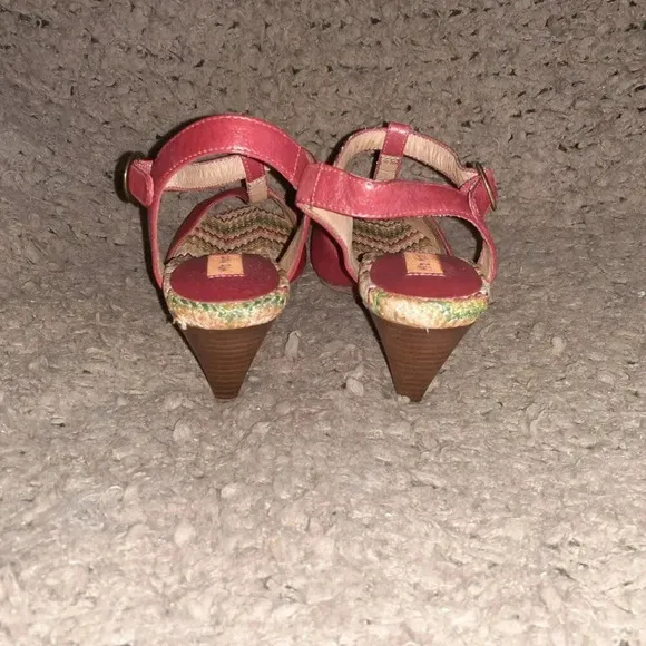 MIZ MOOZ-Waltz-Red Strappy Heeled Sandals-Leather-Sz 5.5-NWOB