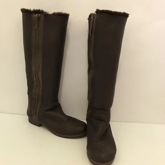 Modern Vintage Women's Leather Equestrian Riding Boots Brown Size 37.5/US 7