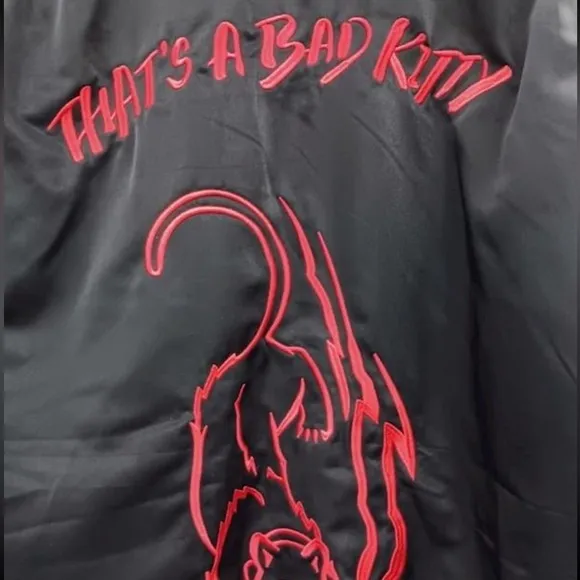 Monstercat Racing Bad Kitty Bomber Jacket Writing on back Mens small