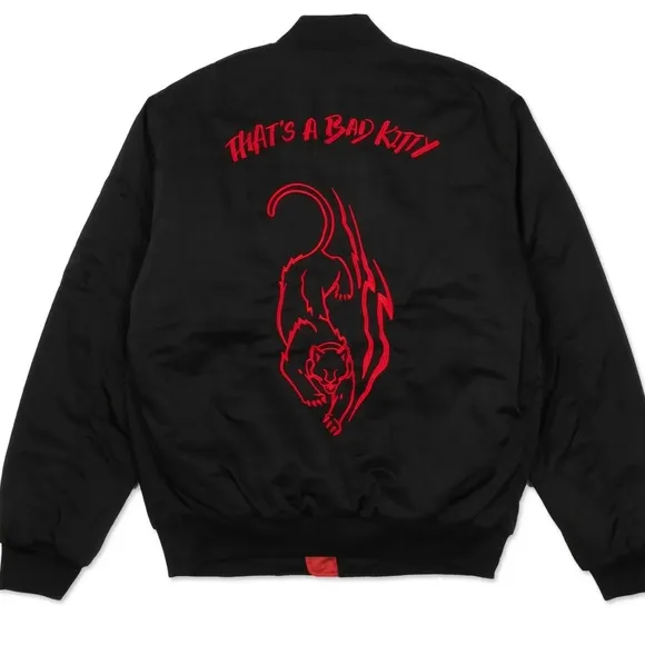 Monstercat Racing Bad Kitty Bomber Jacket Writing on back Mens small
