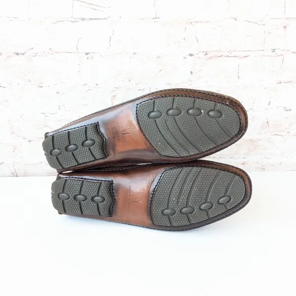 Moreschi Brown Leather Slip-On Loafers