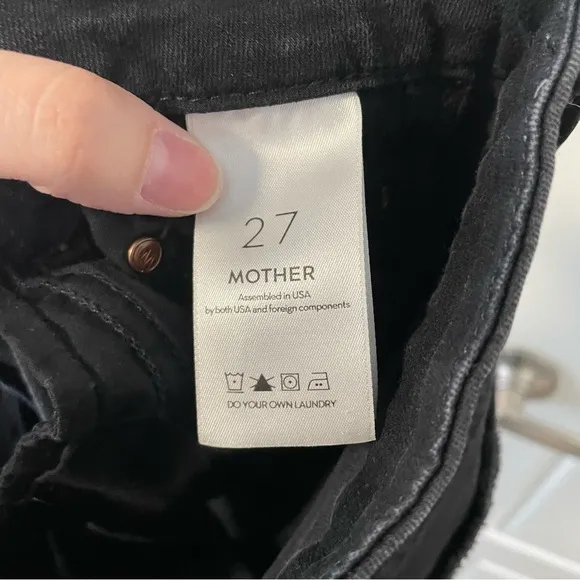 Mother High Waisted Looker Crop in Not Guilty Black Size 27