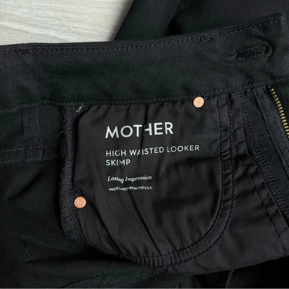 Mother High Waisted Looker Skimp Lasting Impression Size 25 Black NWOT