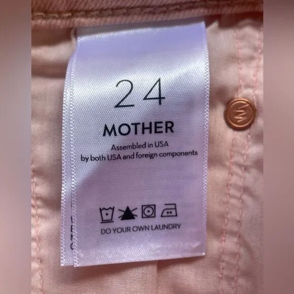 MOTHER Superior The Insider Hover jeans Peach Parfait NWT.  24