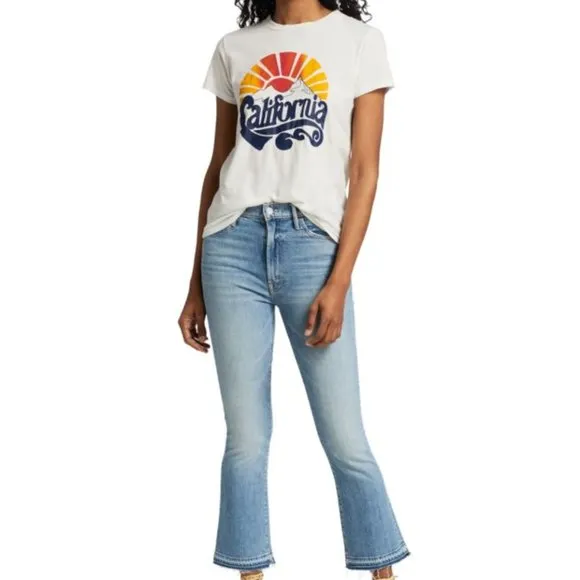 MOTHER | The Hustler Undone Hem Ankle Flare Jeans (On My Feet) Size 31 NWT