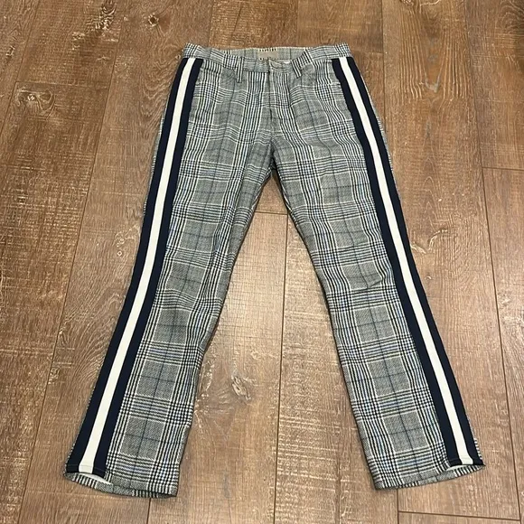 Mother The Insider Plaid Side Stripe Pants NWOT