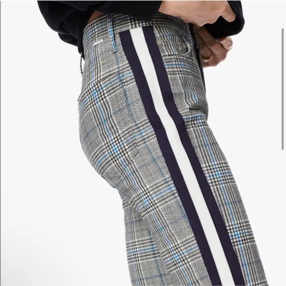 Mother The Insider Plaid Side Stripe Pants NWOT