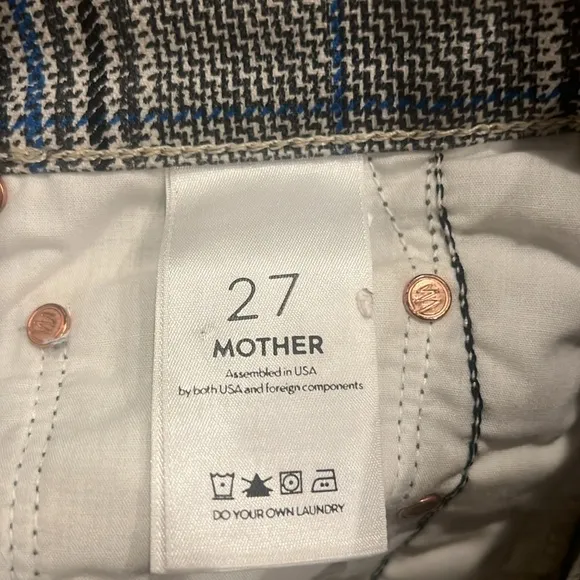 Mother The Insider Plaid Side Stripe Pants NWOT