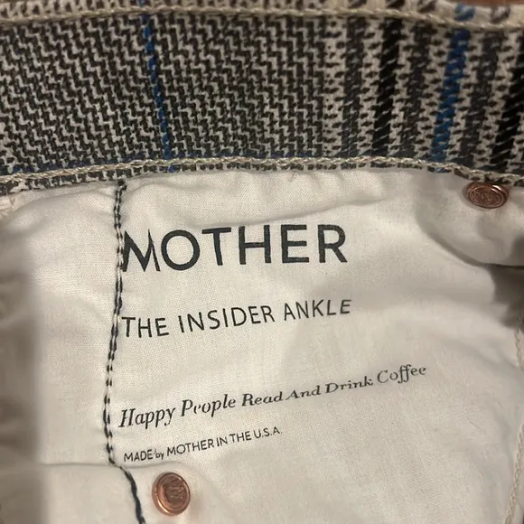 Mother The Insider Plaid Side Stripe Pants NWOT