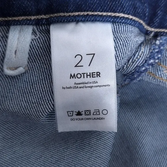 MOTHER The Lil Rambler Patch Pocket High Waist Straight Leg Jeans Size 27