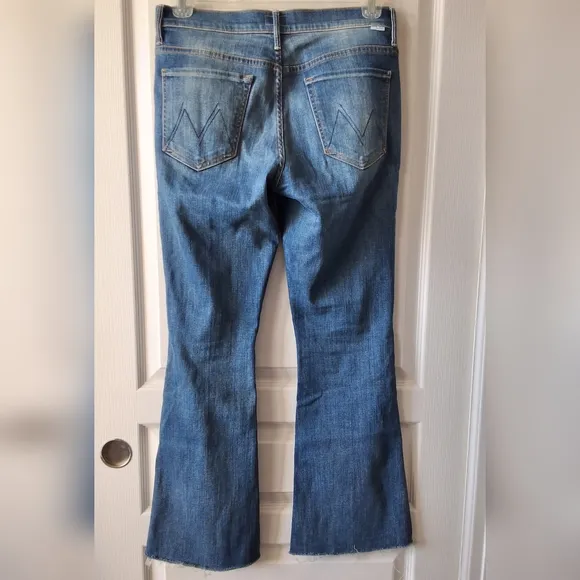 Mother The Weekender Fray in Not Rough Enough Blue Flared Size 30 NWOT
