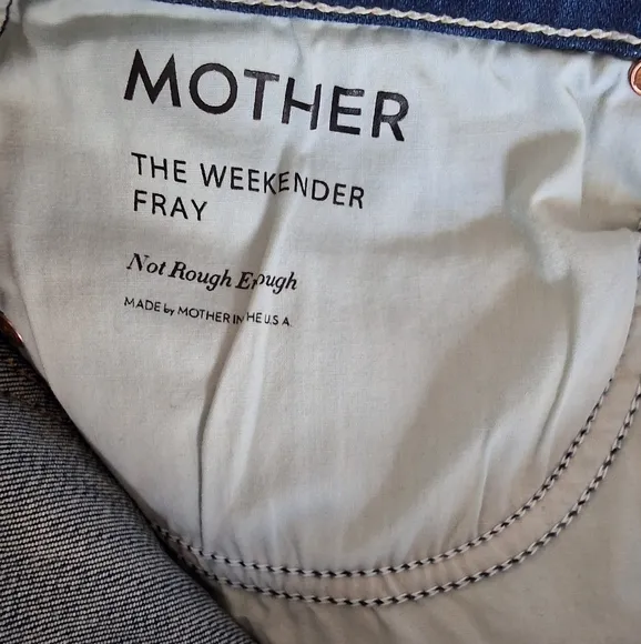 Mother The Weekender Fray in Not Rough Enough Blue Flared Size 30 NWOT
